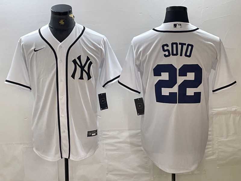 Mens New York Yankees #22 Juan Soto White Fashion Cool Base Jersey->new york yankees->MLB Jersey